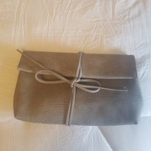 Lulu's  Gray Faux Suede Clutch